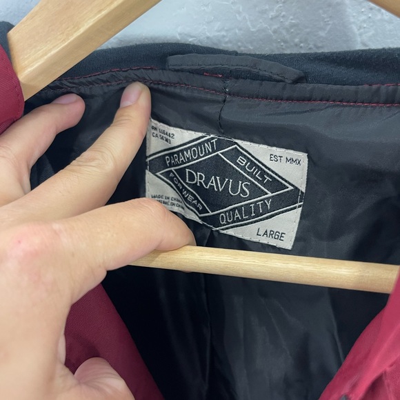 Dravus Mens Red Charcoal Color block Windbreaker Bomber Style Jacket - Picture 3 of 11